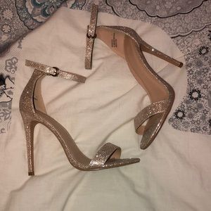 Charolette Russe Gold Sparkly Heels